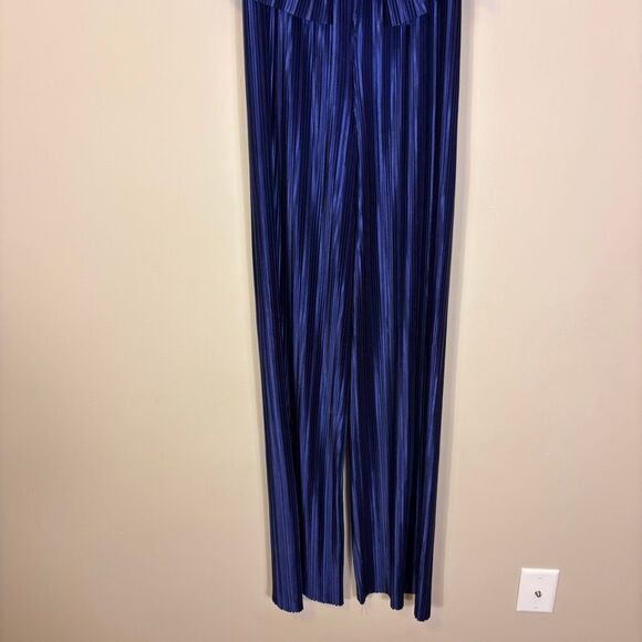 New Amanda Uprichard Blue Collina Strapless Pleated Jumpsuit XS - Picture 6 of 8
